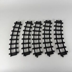 TOY STATE‎ 1992 Christmas North Pole Toy Shop Train Tracks 5 Curved Black Pieces